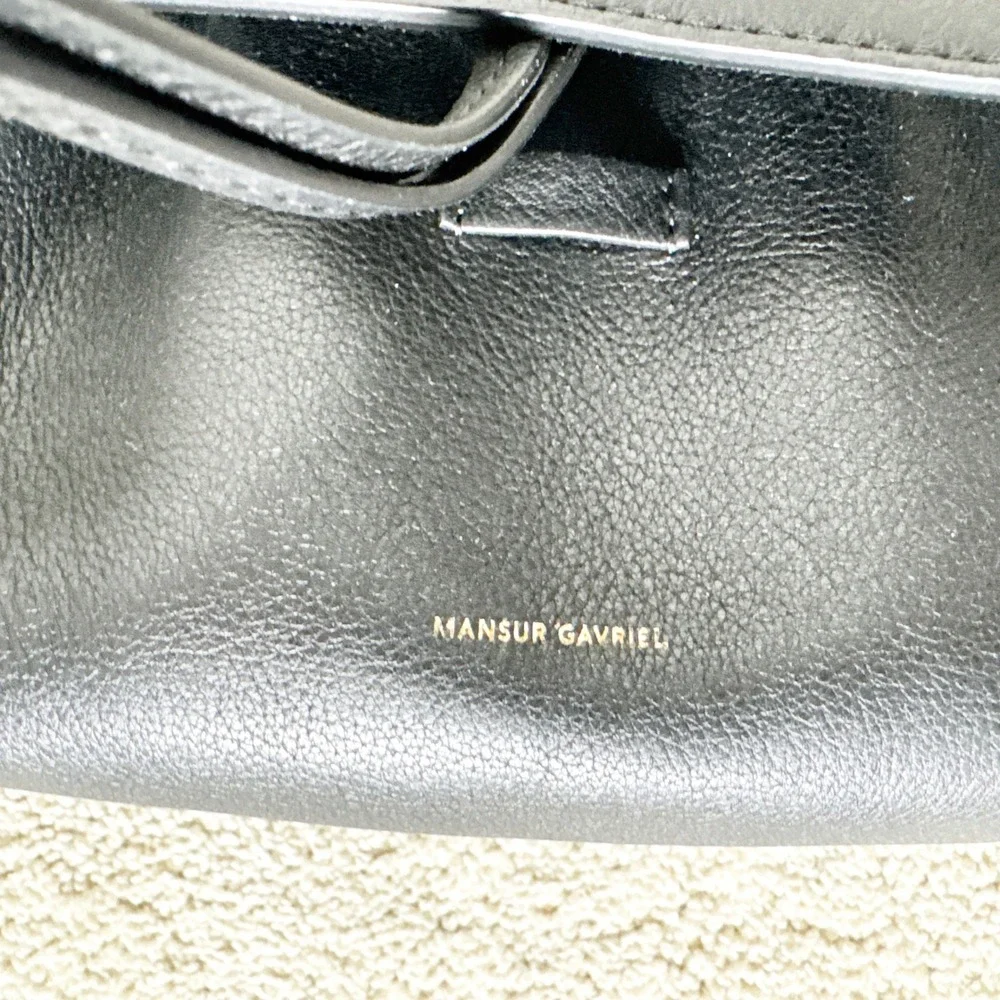 Mansur Gavriel Mini Lady‎ Bag Black Pebbled Leather Crossbody Handbag Italy